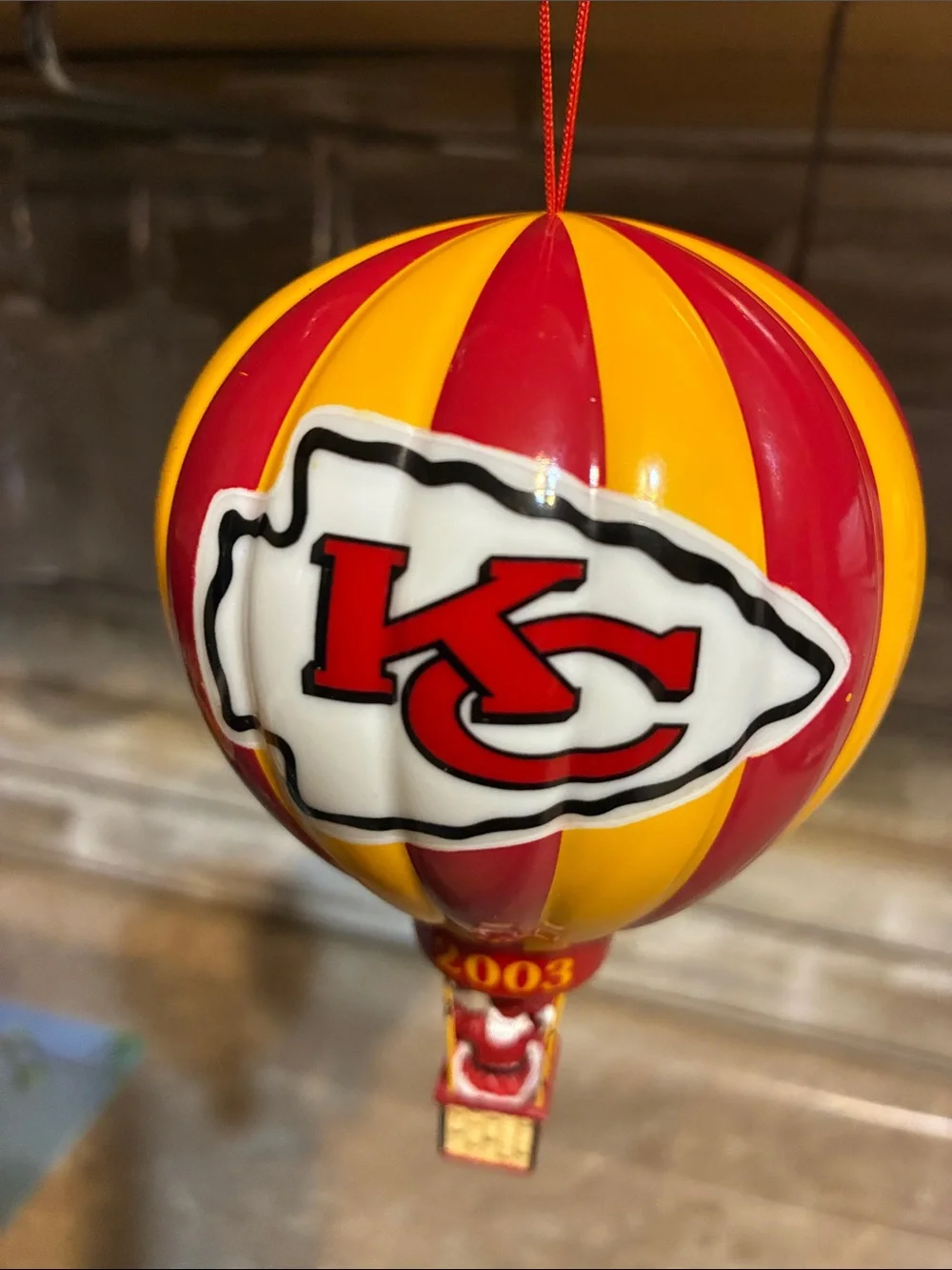 KC Chiefs 2003 Hot Air Balloon Christmas Ornament